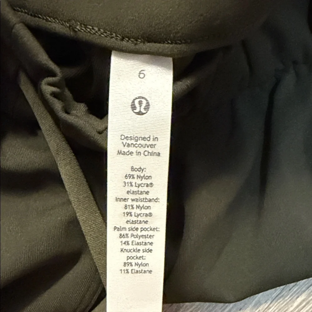 Lululemon pants size 6 dark olive NWOT